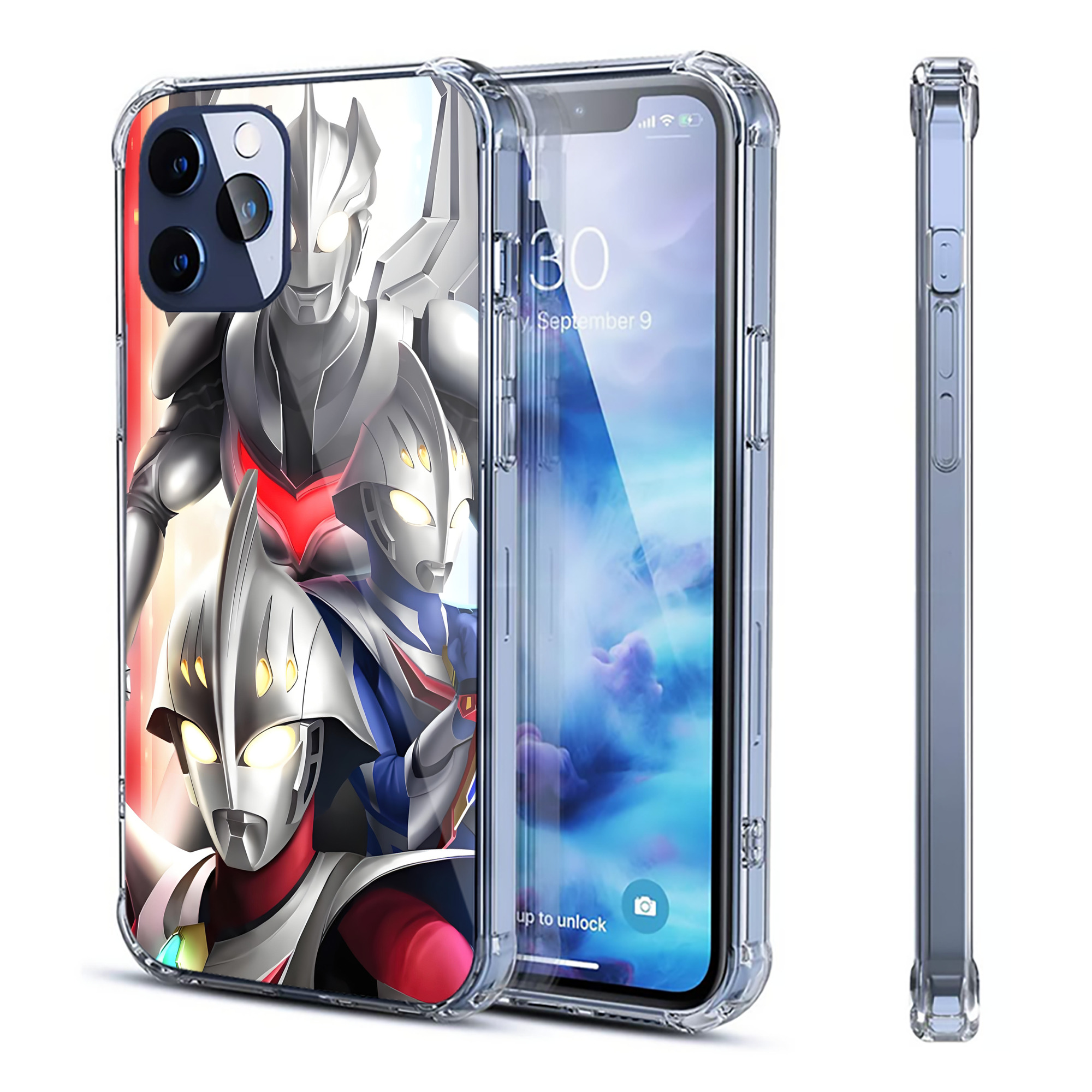 （画像用） ウルトラマン Ultraman 【iPhone 12シリーズ対応】透明スマホケース（クリアソフトケース）